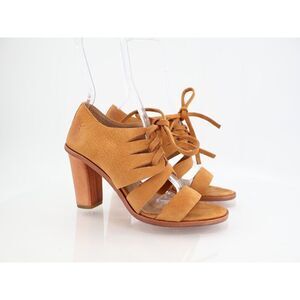 FRYE Sofia Tie On Sandals Women's Size 8 M Brown Leather Gladiator Heel Shoes